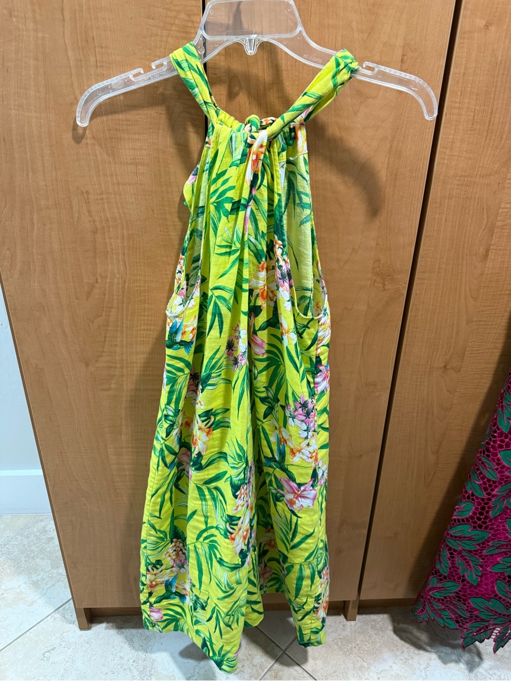 Tommy Bahama Yellow Green Floral Linen dress